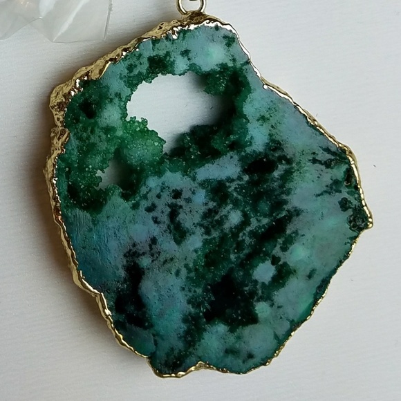 Druzy Pendant Necklace fashion jewelry - Picture 2 of 6